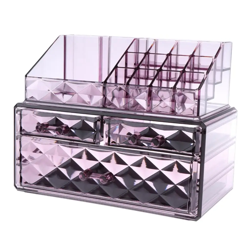 Acrylic Makeup Box Cosmetic Organizer Drawers Display Storage Case