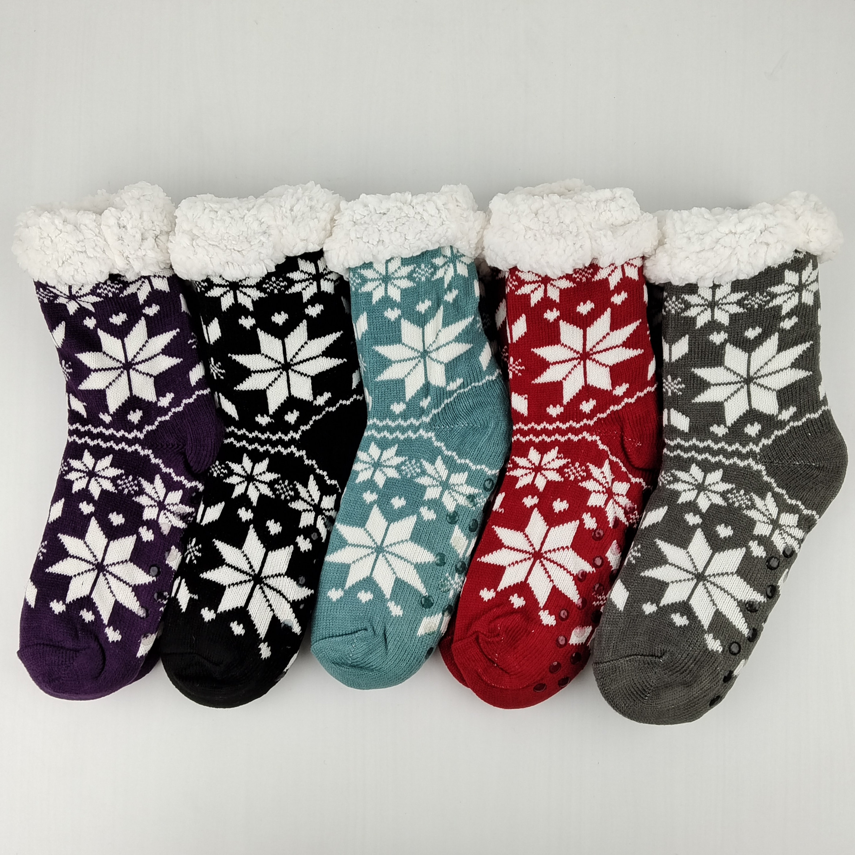 Winter Warm Sock Christmas Women Sleeping Soft Female Non Slip Grip Short Slipper Comfy Floor Fluffy Plush Thermal Sock Home