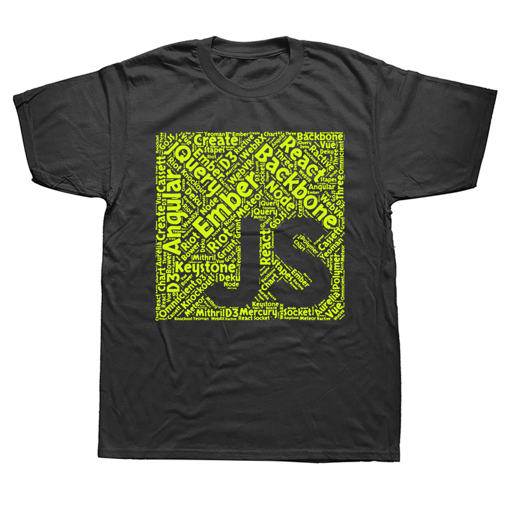 Js Wordcloud Programming Shirt für Javascript Geek T-Shirt Familie Hiphop Top Kreatives Herren T-Shirt Buchstaben Sommer Baumwolle Niedlich – Detail 2