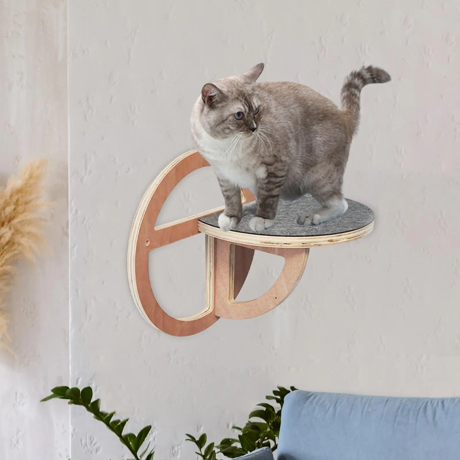 Cat Shelves Wall Mounted Perches Wooden Cat Steps Cat Jumping Platform Cat Furniture for Indoor Cats Sleeping Lounging