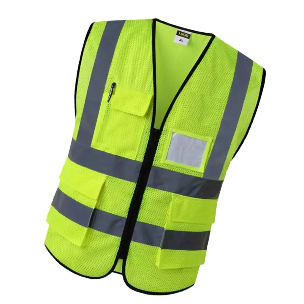 Reflective Safety Vest Construction Working Coat Gear Accessory with Pockets