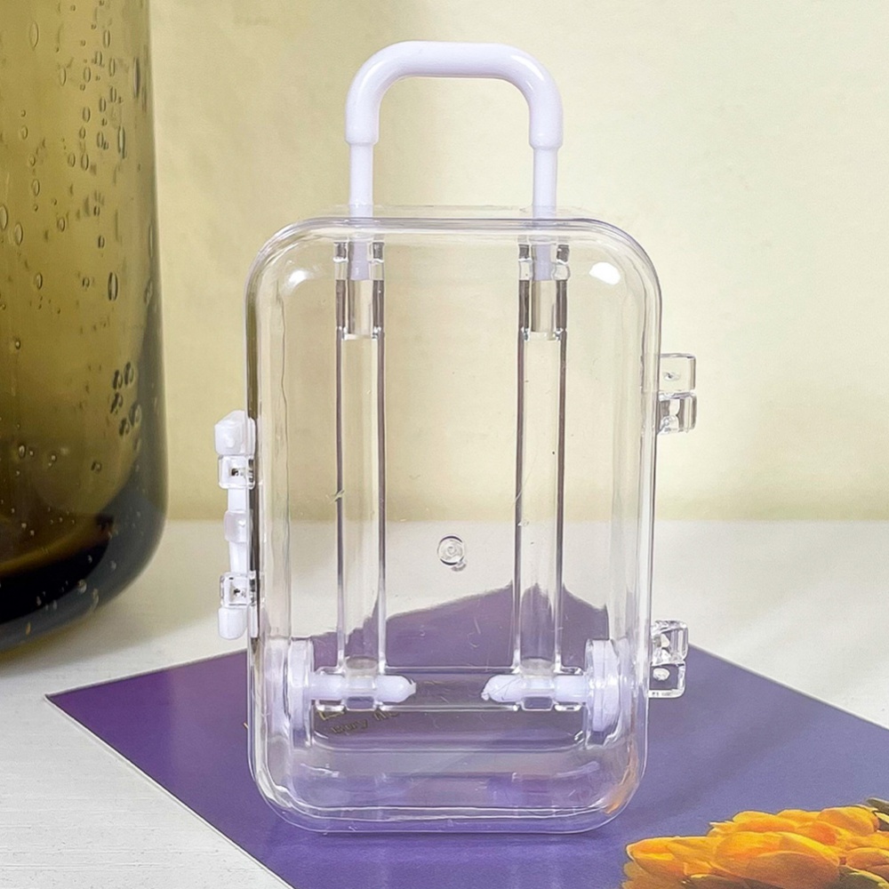 Valise à Roulettes Miniature Pour Poupées - 15.5x10.5x7 Cm, Argentée, Jouet De Voyage Pour Enfants
