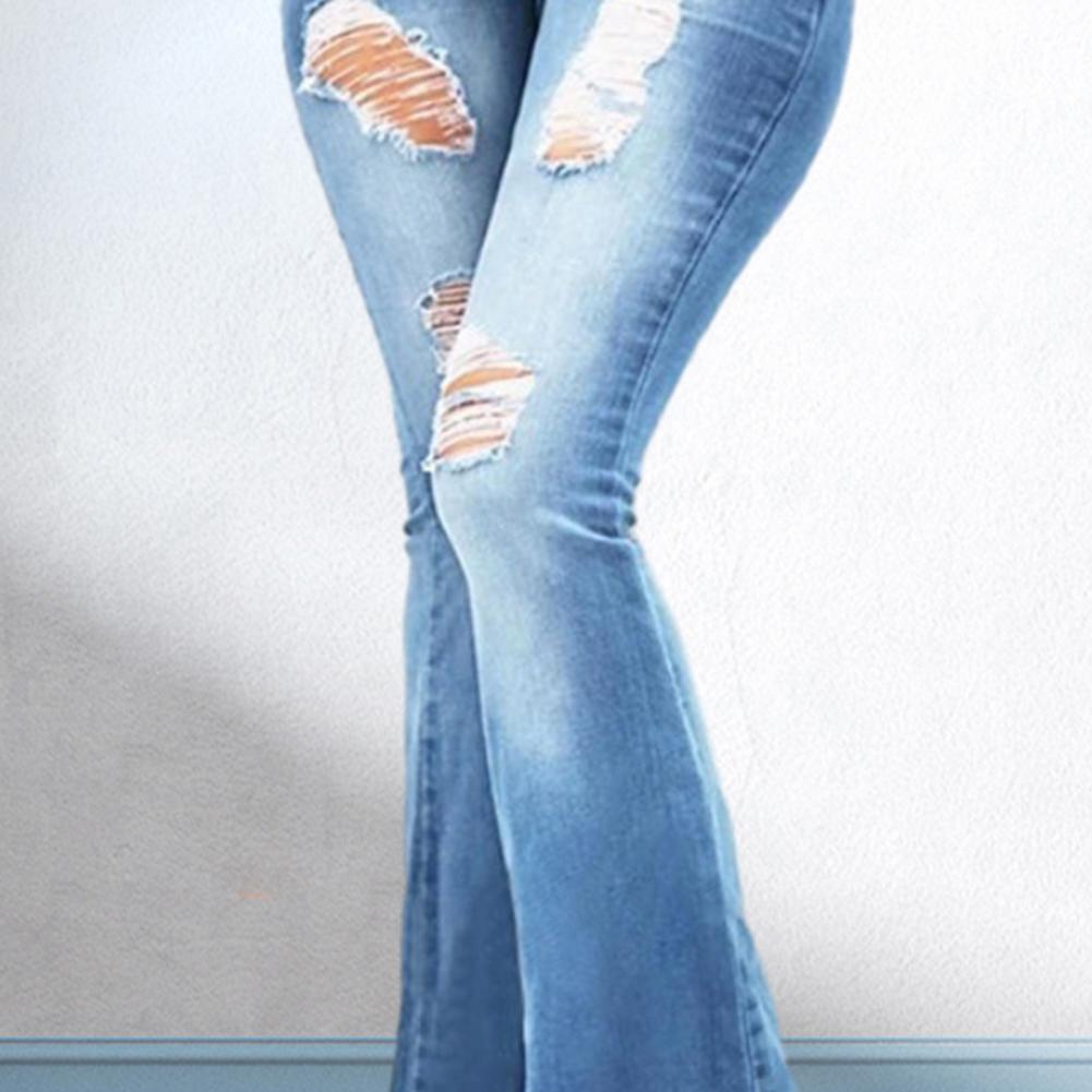 Title 13, Denim Flared Jeans Women Pants High Waist Zippe...