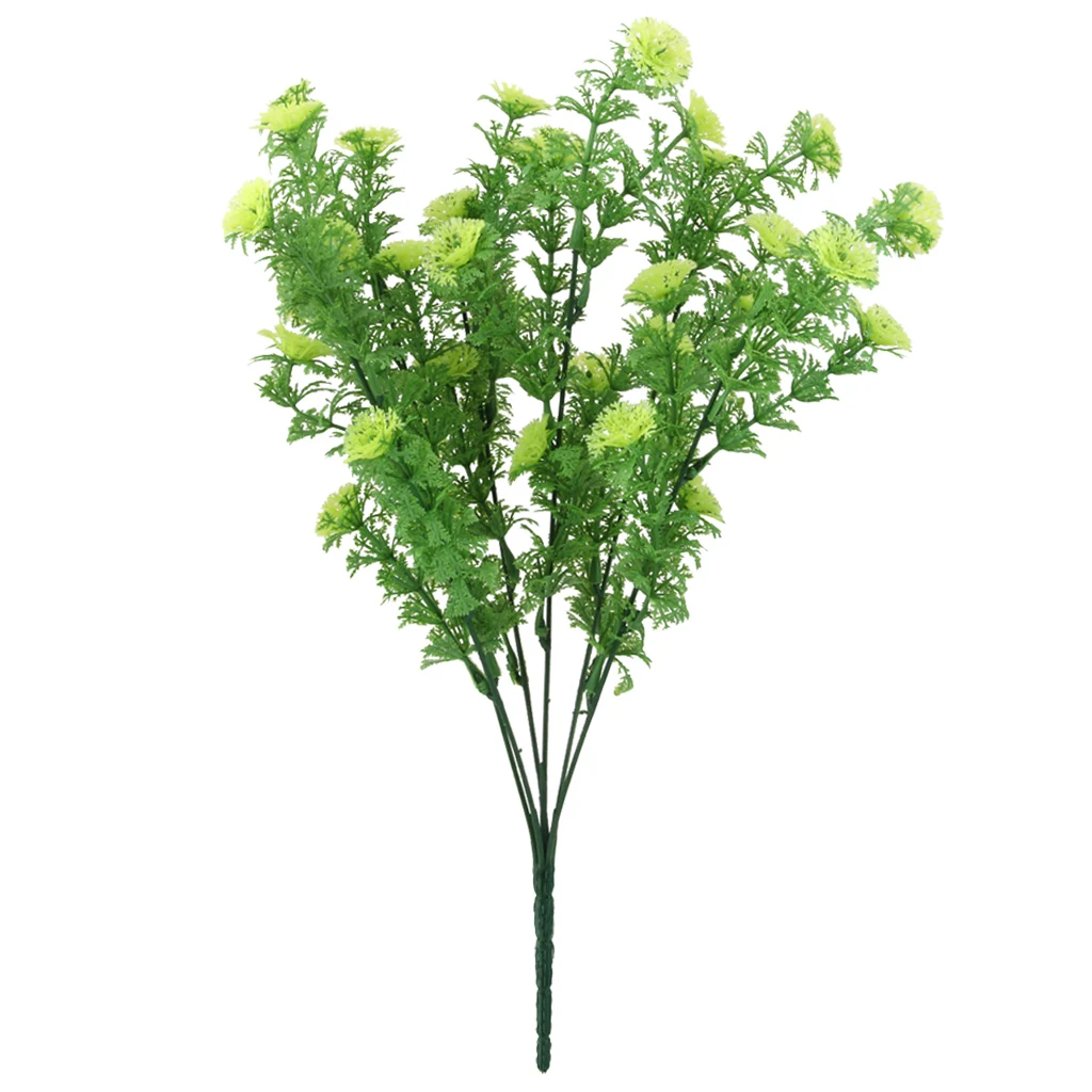 1x Artificial Plastic Green Leaves Grass Plant Home Decoration 37cm Height