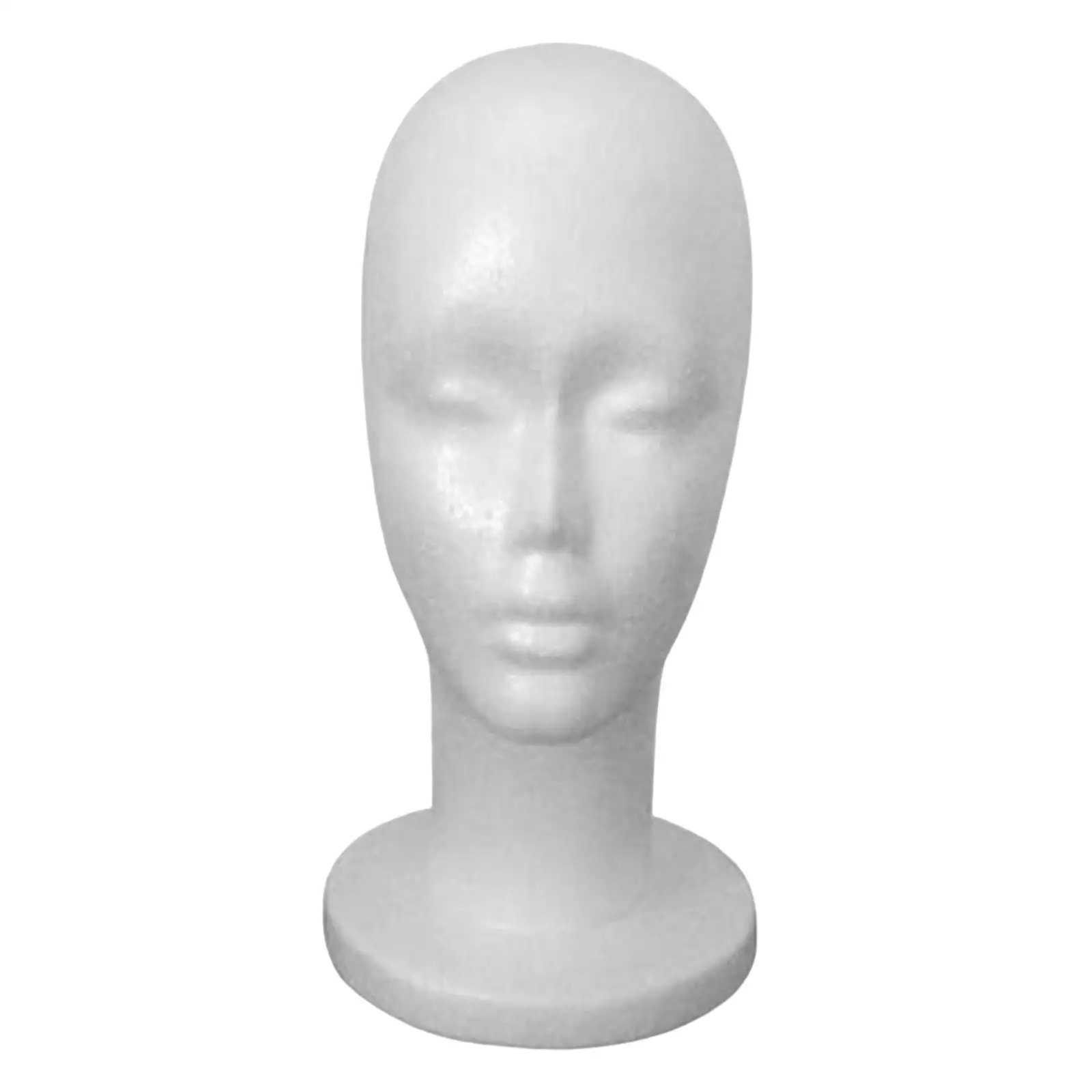 Woman Styrofoam Mannequin Head Model Hat Display Stand White Stable Base