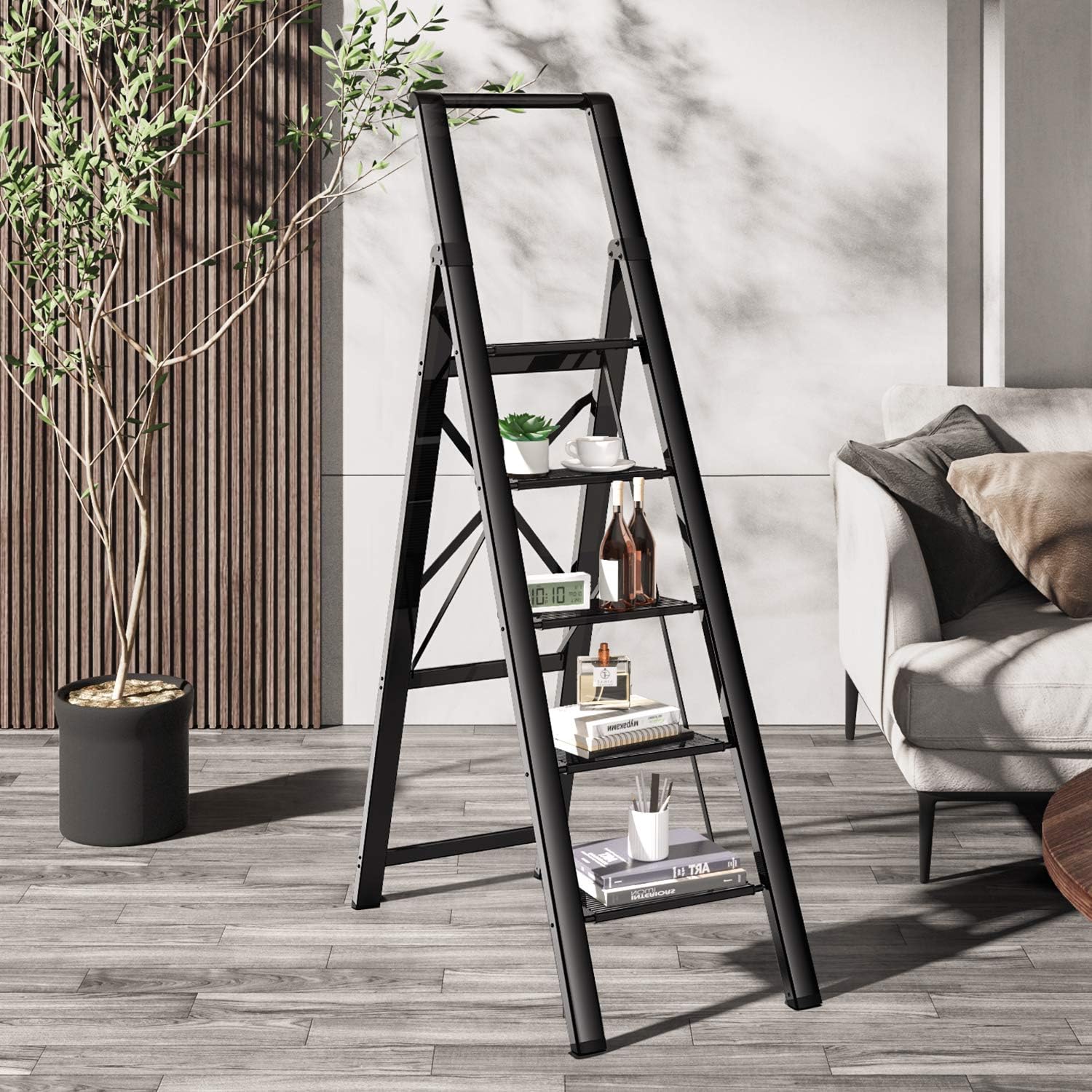 Title 6, GameGem 5 Steps Lightweight Aluminum Ladder Fol...