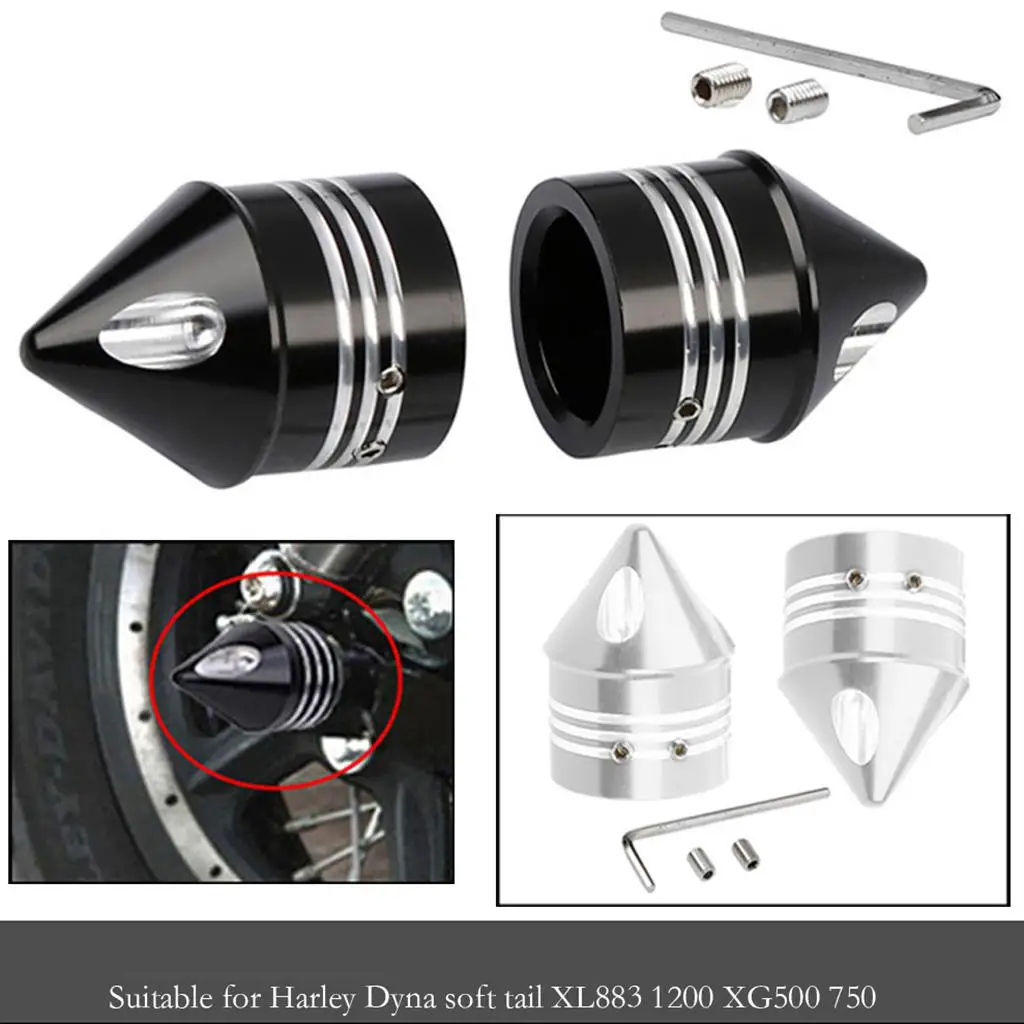 Chrome Front Axle Nut Cover   Pair for Touring