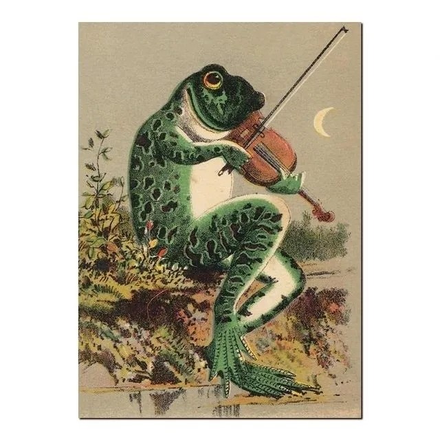  Fishing Frog Art Poster Vintage Posters Canvas