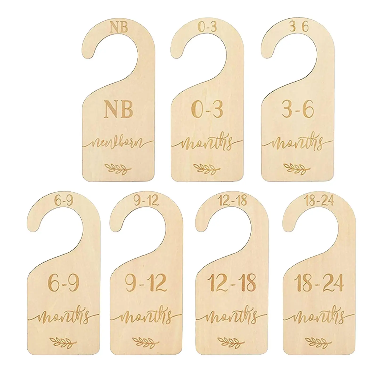 7x Adorable Wooden Closet Divider Hanging Clothes Dividers for Boys Girls Baby Photo Props