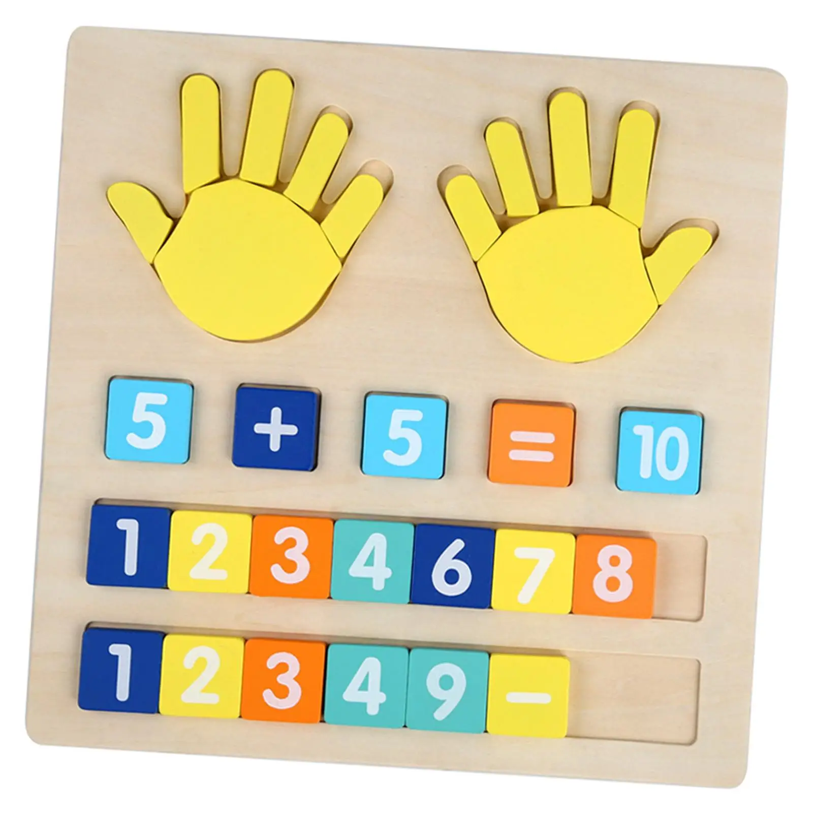 Mathematics Busy Board Learning Wood Finger Numbers Counting Toy for Kindergarten Gift Preschool Activity Cognitive Development