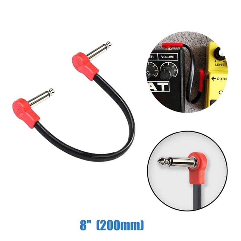 Guitar Pedal Cables 15cm/20cm Right Angle Guitar Patch Cable for Effects Pedals G99D