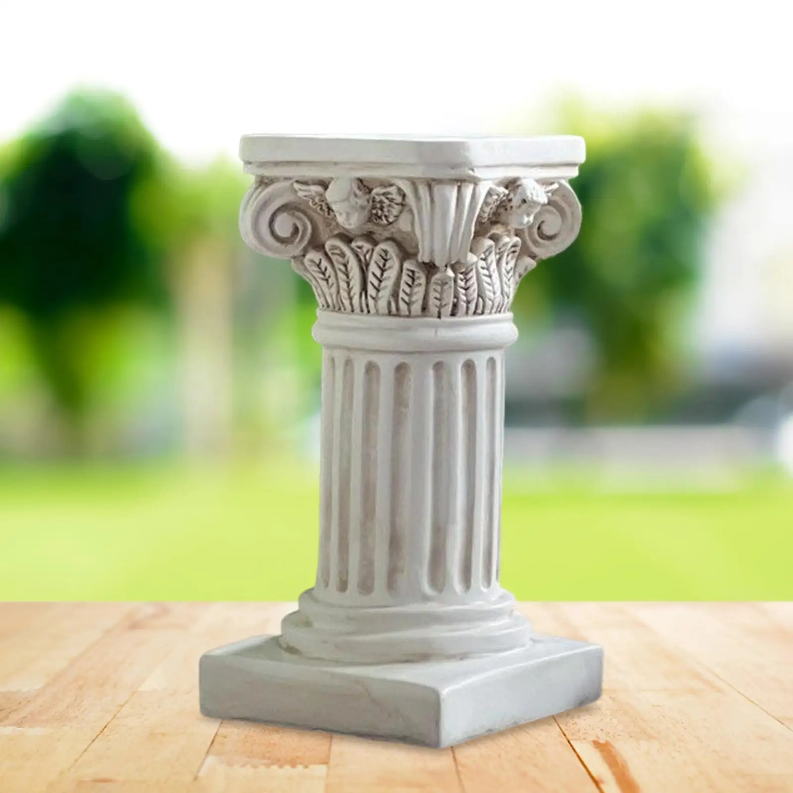 Roman Pillar Statue White Plinth Base Pedestal Stand for Patio Scene Layout