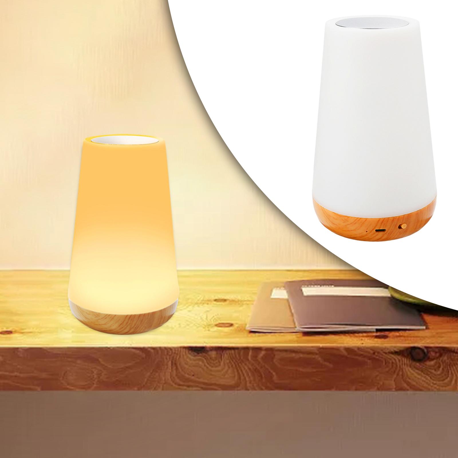 Dimmable Led Colorful Creative Wood Grain Charging Night Light Bedside Table Lamp Ambient Light Touch Remote Light