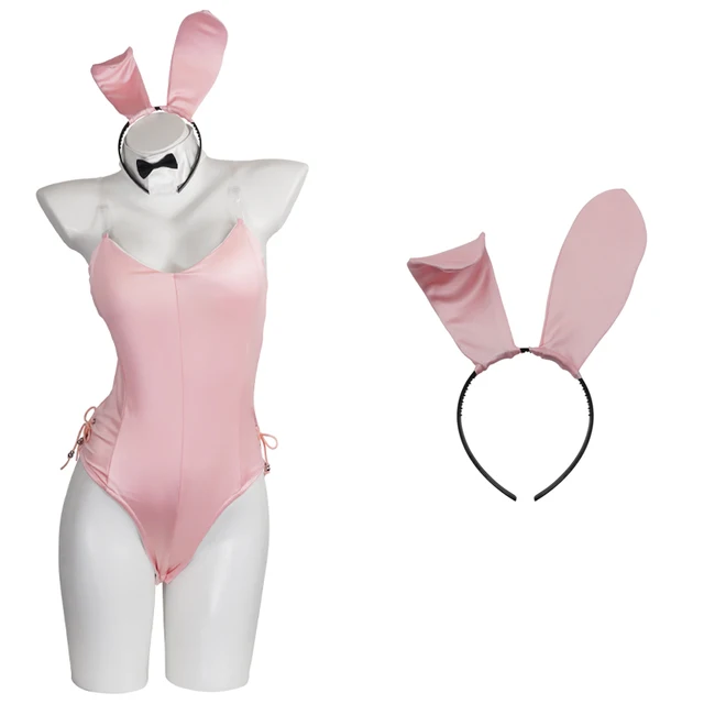 Sexy Cute Bunny Girl Faux Leather Material Rabbit Woman Set de buena  calidad se puede usar para Comic Show Kawaii Cosplay Bunny Costume Tan  Jianjun unisex