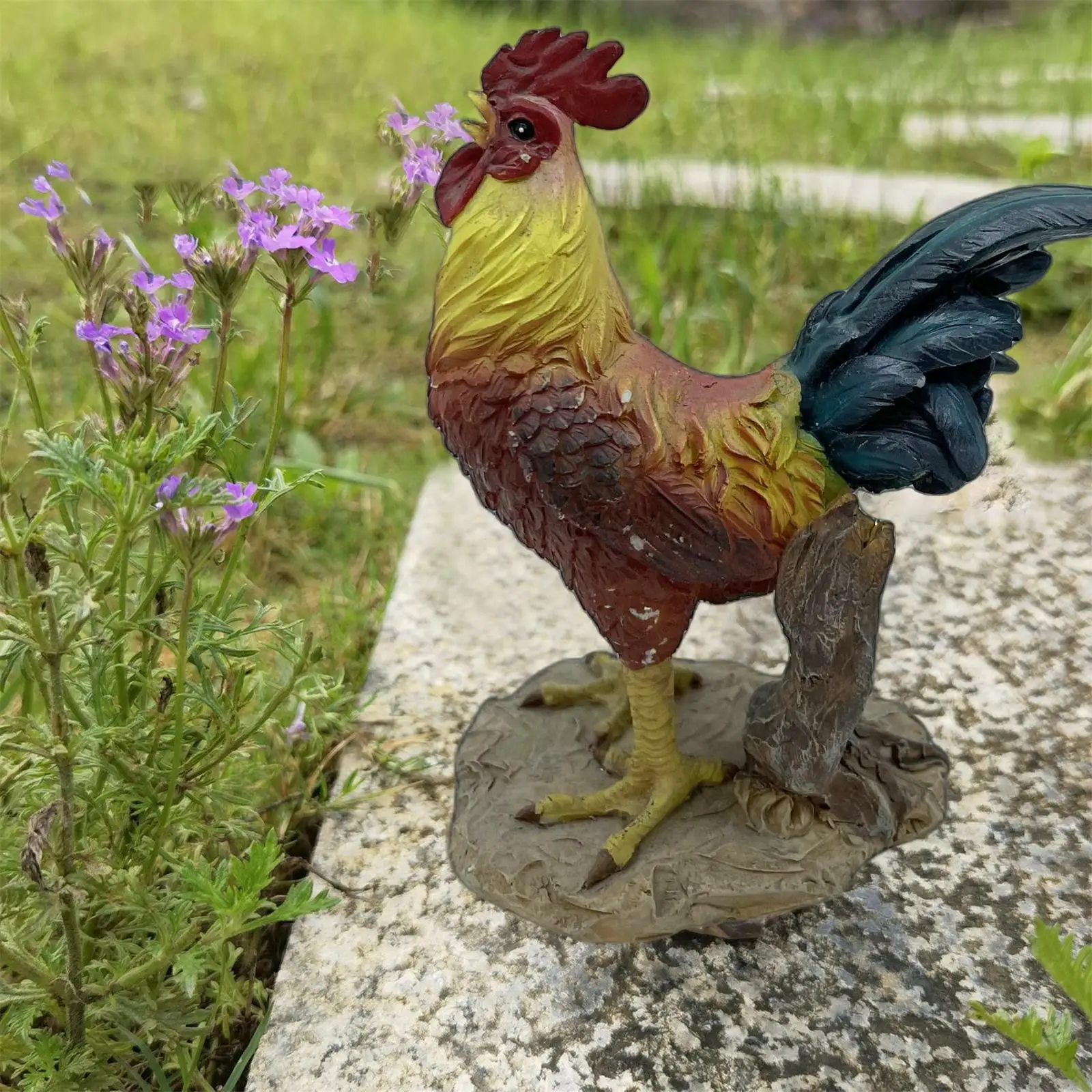 Rooster Statue Artwork Crafts Simulation Rooster Decoration Rooster Ornament Chicken Statue for Backyard Yard Lawn Patio Home