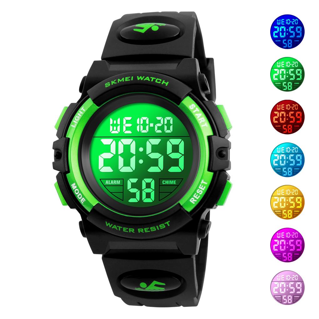 Skmei LED Light Display Digital Children's Watches For Boys Girls Watch Alarm Clock 5Bar Waterproof Kids Wristwatches 1266
