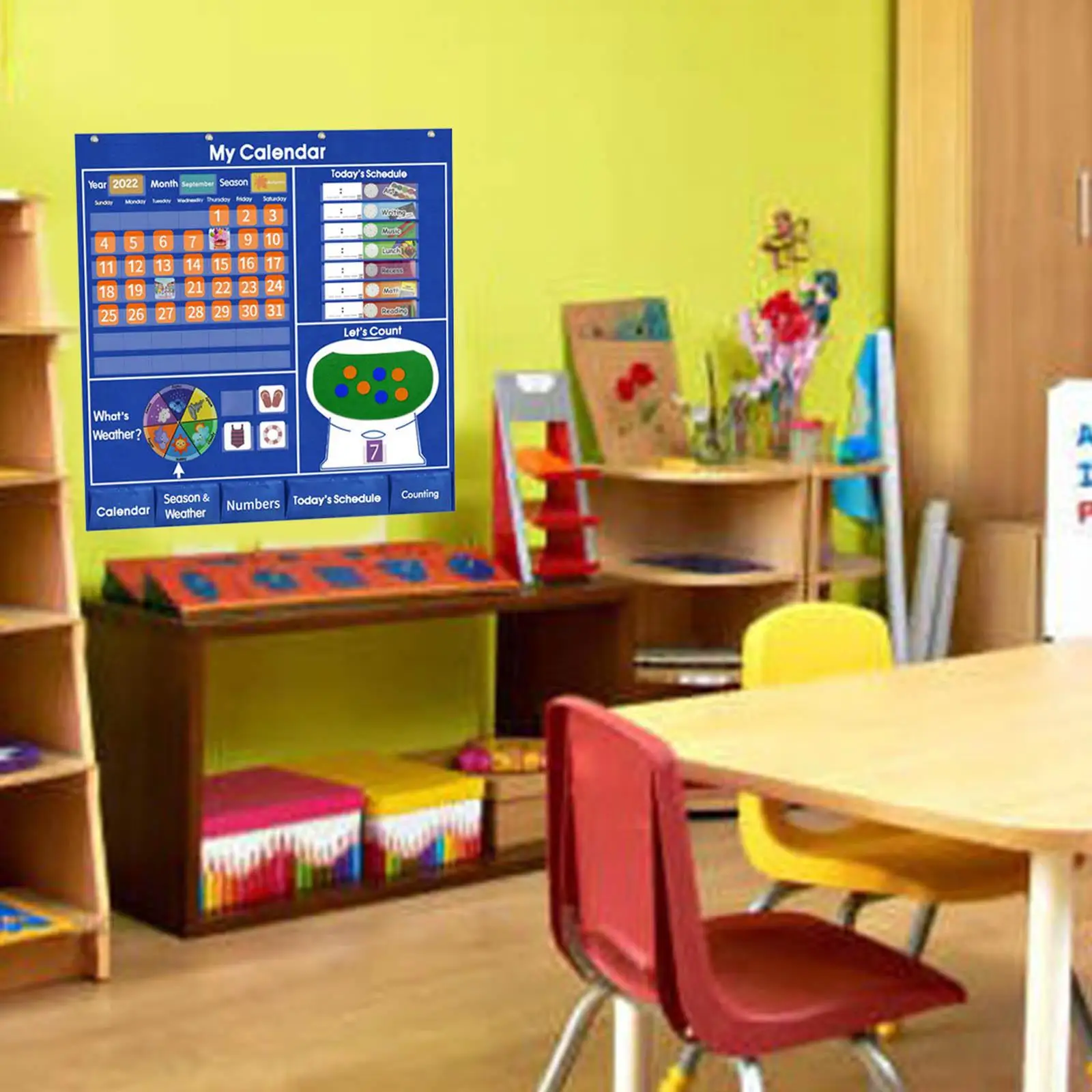 Learning Calendar and Weather  Chart Classroom Calendar Supplies Daily Activities Mathematics for Children  Kids Toddlers
