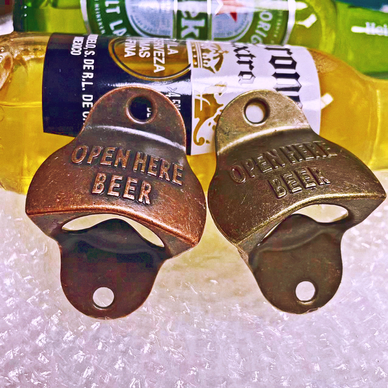 1pc, Retro Bottle Opener, Wall Mounted Vintage Metal Ice Cold Beer Opener,  Wall Decorative Beer Opener For Bar, Pub, BBQ, Home Bar, Kitchen Gadgets, B