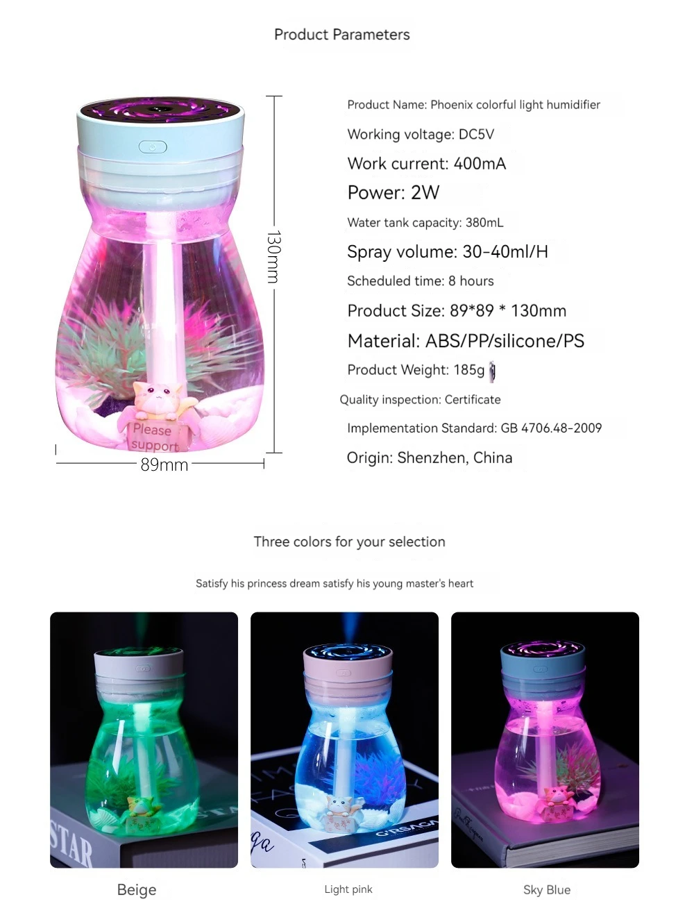 Title 12, Colorful phoenix aromatherapy humidifier USB ho...