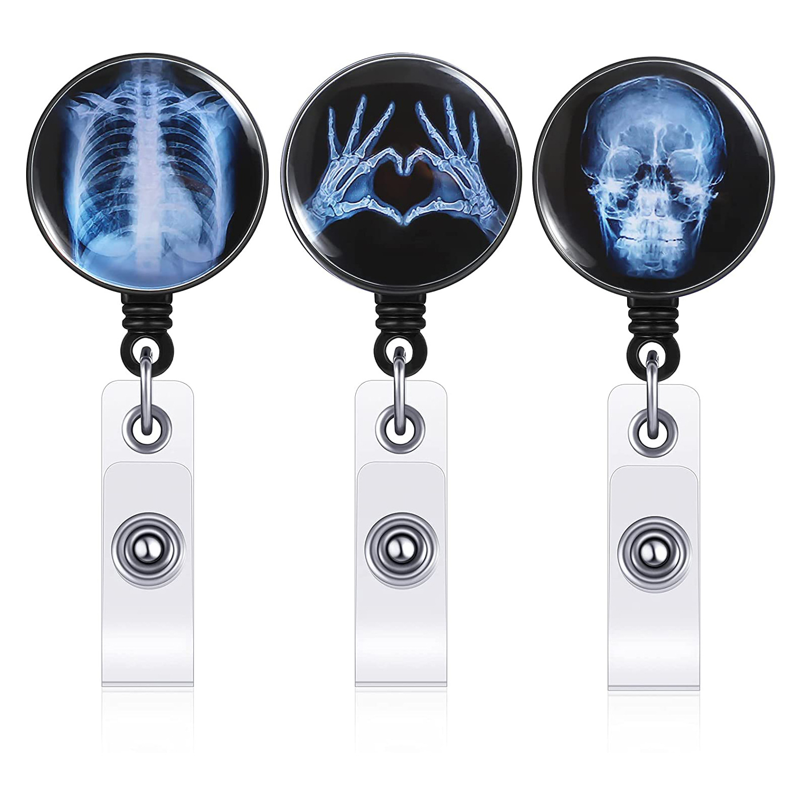 1Pc X-Ray Abzeichen Reel Versenkbare Radiologie Abzeichen Reel Halter CT Rays Krankenschwester Arzt Student Karte Reel Clip büro Liefert – Detail 3