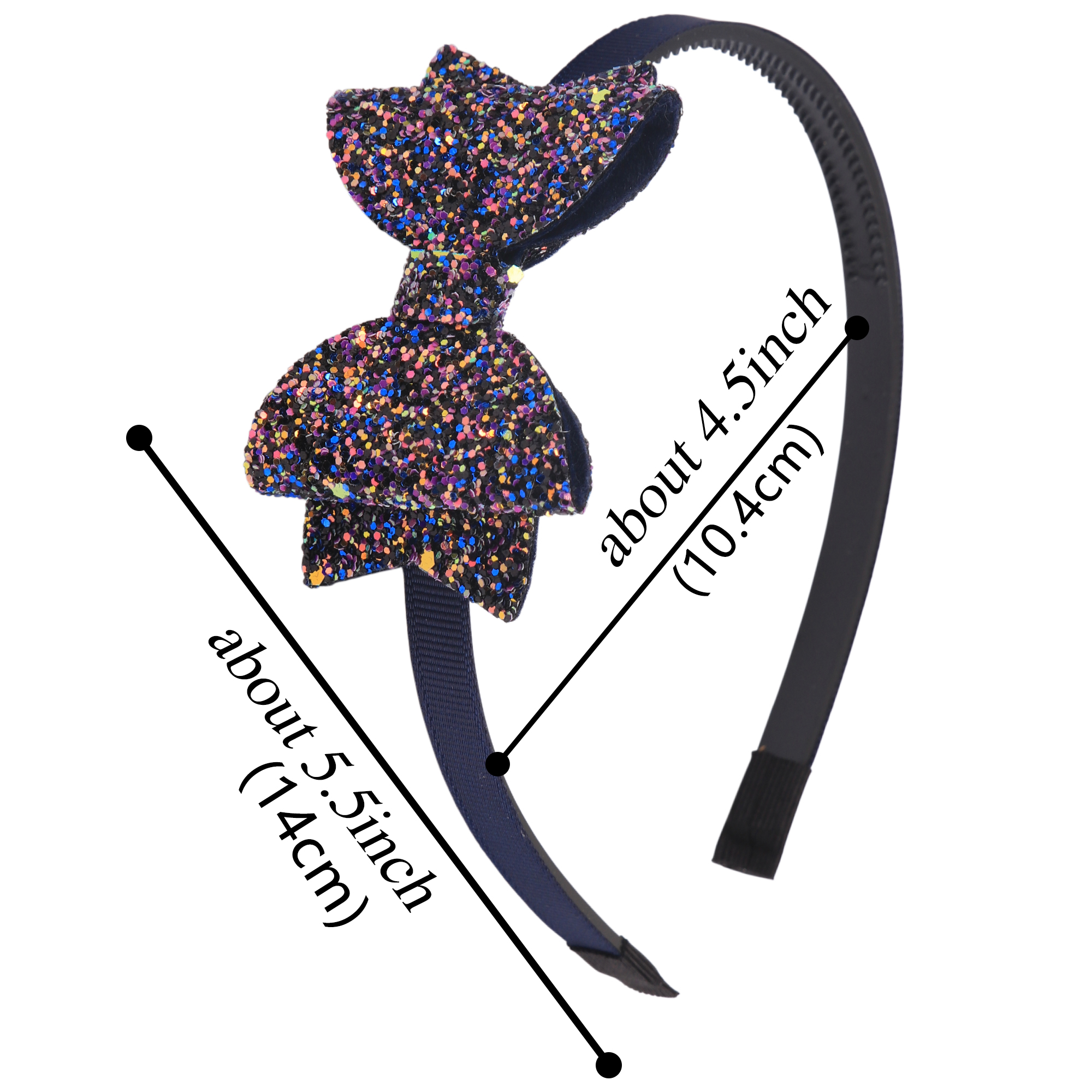 5 stücke 3 zoll Glitter Haar Bögen Stirnbänder Kunststoff Zähne Haarbänder Mode Kinder Kinder Stirnband Mädchen Kinder Haar Zubehör – Detail 1