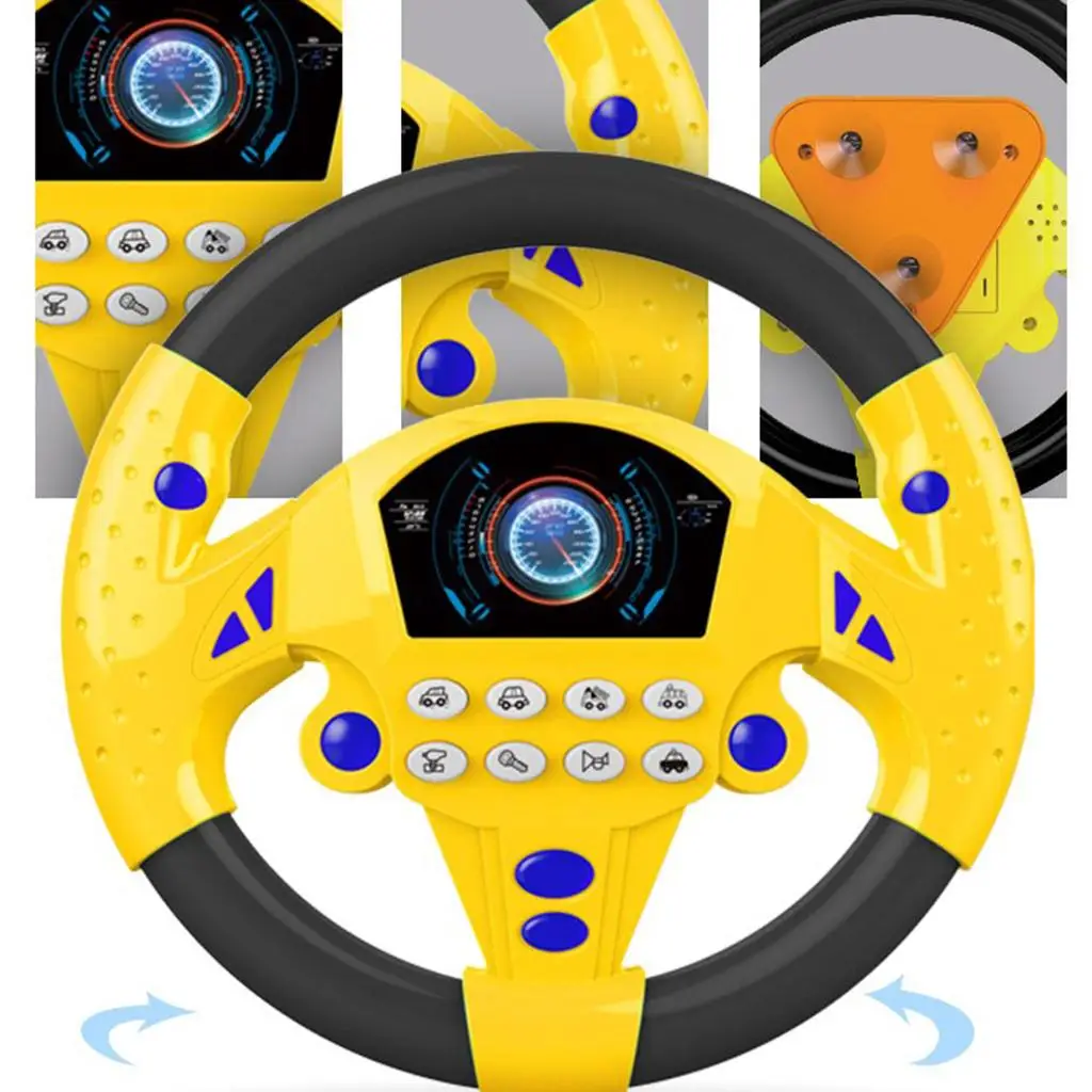 2x Steering Wheel Toy Driving Controller Car Driving Toy Electric Early Education Sounding Toy Gift Driving Wheel for Kids