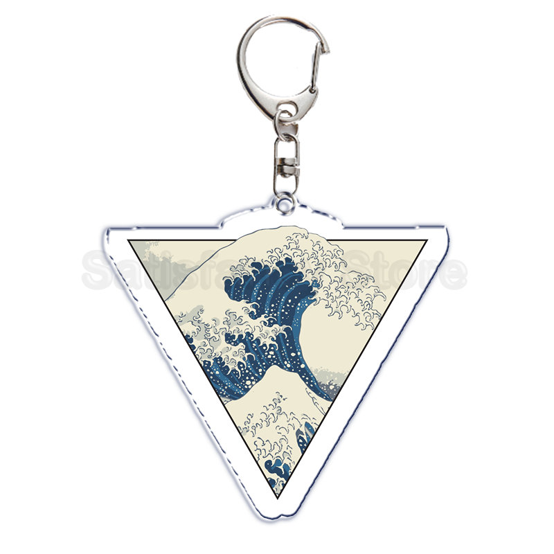 Retro Art Die Große Welle von Kanagawa Keychain Schlüssel Kette für Zubehör Nette Tasche Anhänger Schlüssel Ring Schmuck Geschenk – Detail 12