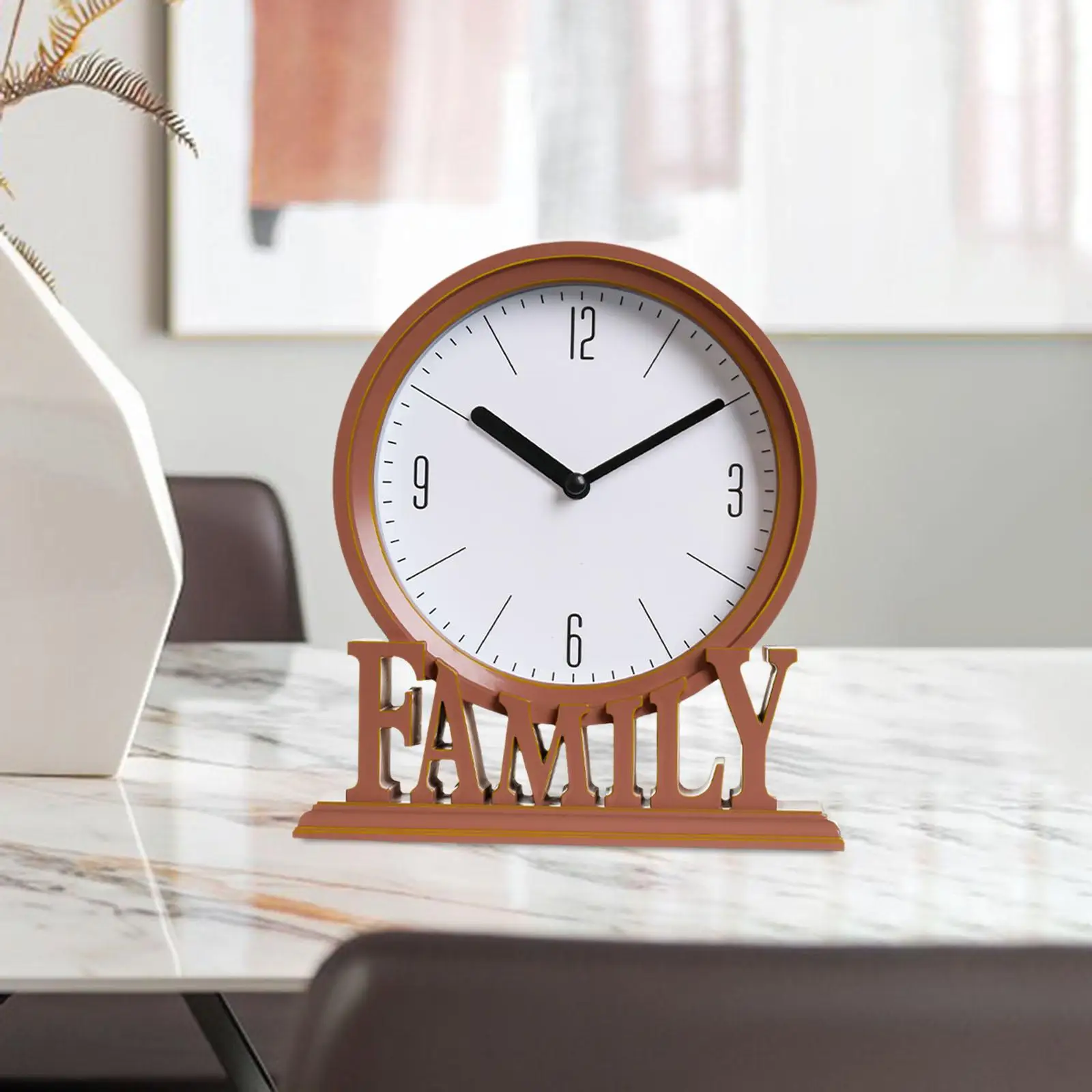 Table Clocks Easy to Read Non Ticking Family Decorative Desk Clock for Ornament