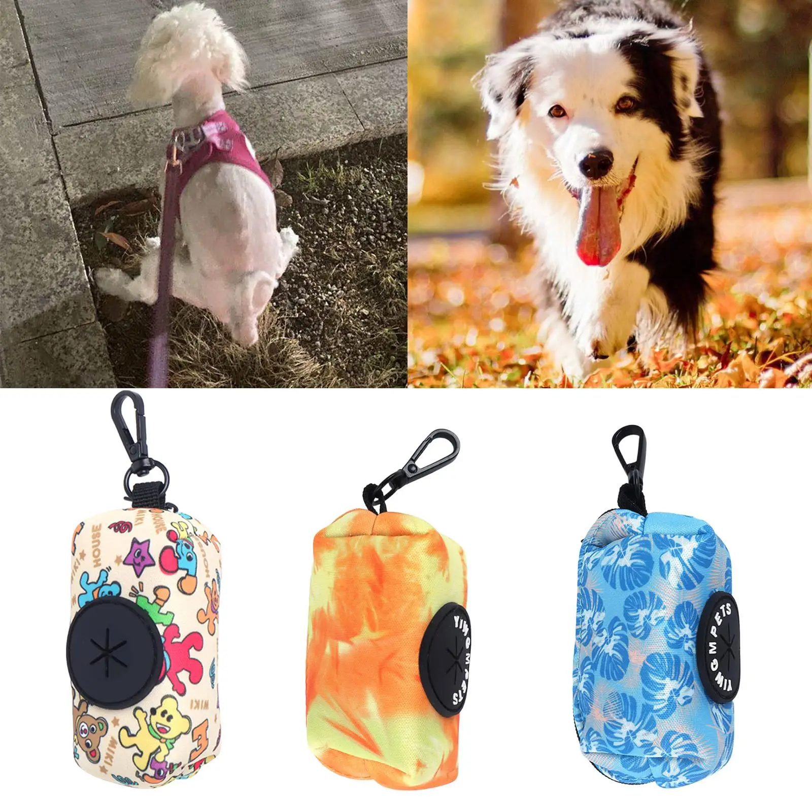 Dog Poop Bag Holder Carry Tube with Buckle Clips Pet Waste Bag Dispenser