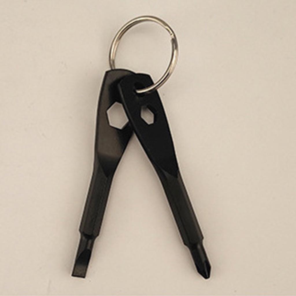 Pocket Keychain Screwdriver Flathead and Phillips Screwdriver Hand Tools Screwdriver Set for Outdoor Camping Daily Maintenance