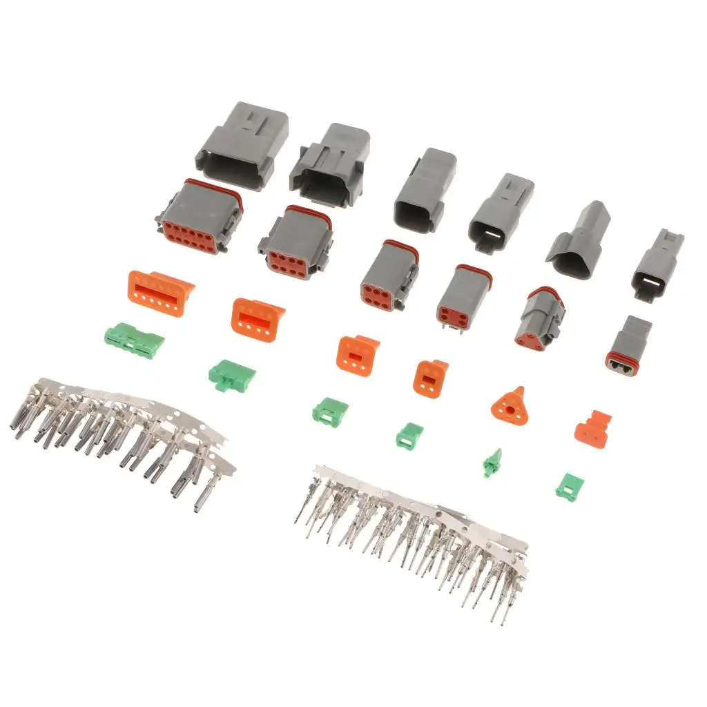 6 Kit 2 3 4 6 8 DT Series 12 Pin Connector Gray Socket IP67 Waterproof