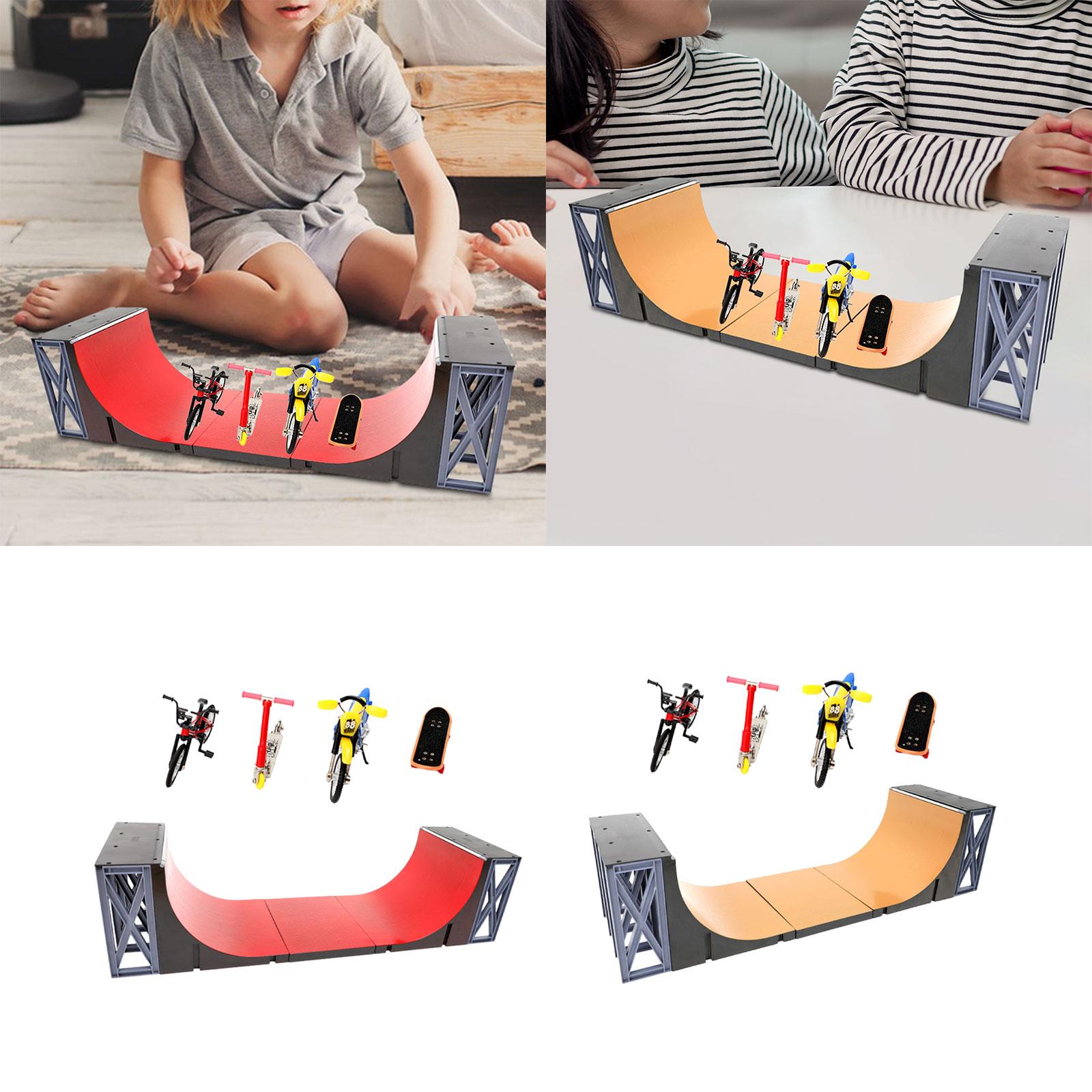 5x Finger Skateboard Toys Training Skate Ramp including Finger Bike Finger Skateboard Ramps Toys for Kids Girls Adults Boys