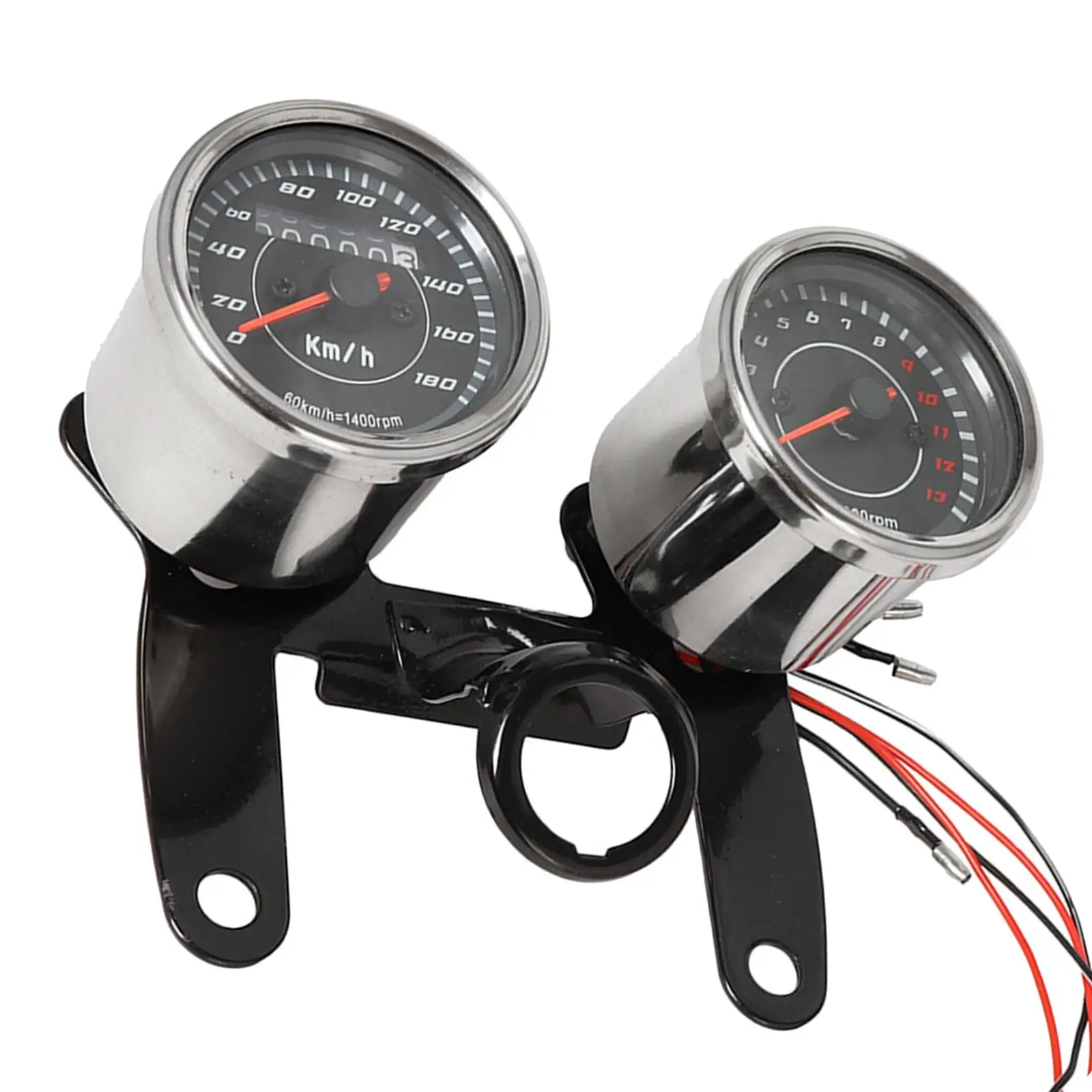  Motorcycle Speedometer Odometer Meter Gauge Instrument Parts Black