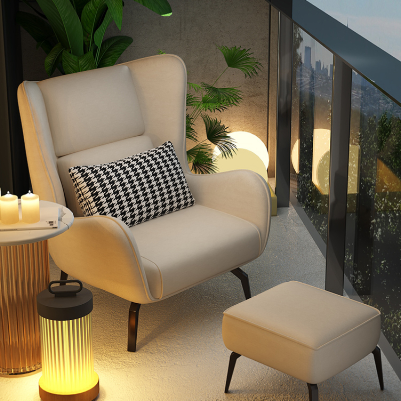 Description Picture 4 of itemRelax Luxury Modern Chair Leather Accent Small Reading Lounge Armchair Chair Living Room Nordic Muebles De Sala Home Furniture
