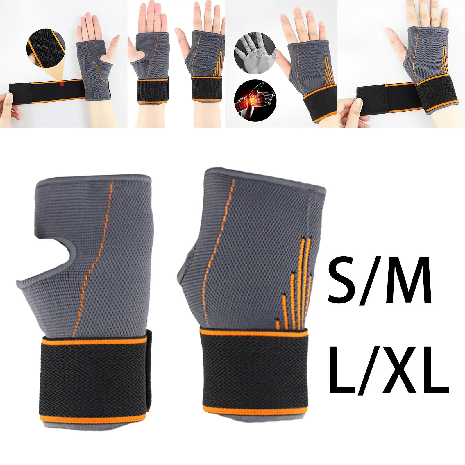 2Pcs Breathable Wrist Brace Wrist Band Compression Strap for Bowling Riding