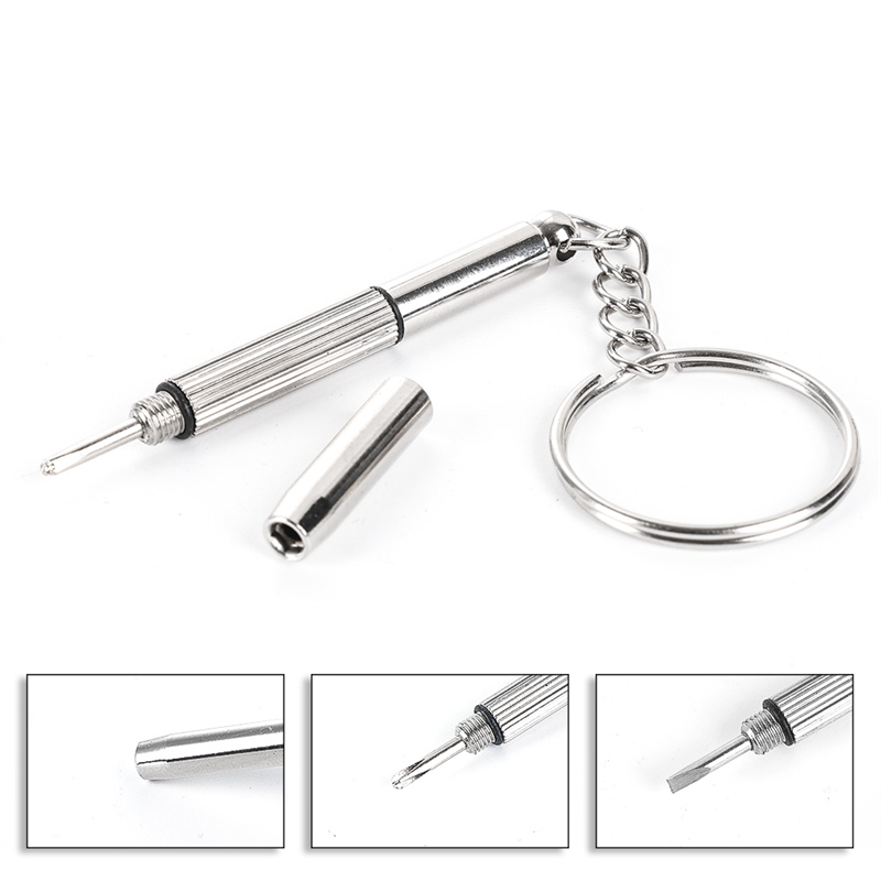 Mini-Handbrillen-Schraubendreher, 3-in-1-Brillenreparatursets, Multifunktions-Schraubendreher-Set für Sonnenbrillen, Uhren und Brillen mit Schlüsselanhänger – Detail 14