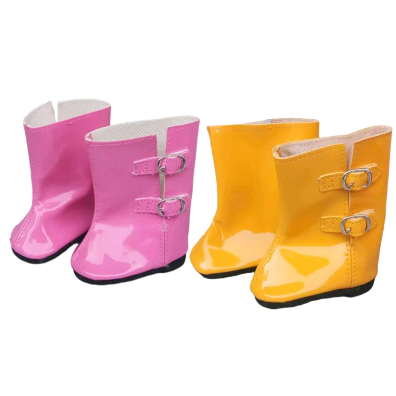 Pink Buckle Rain Boots 18