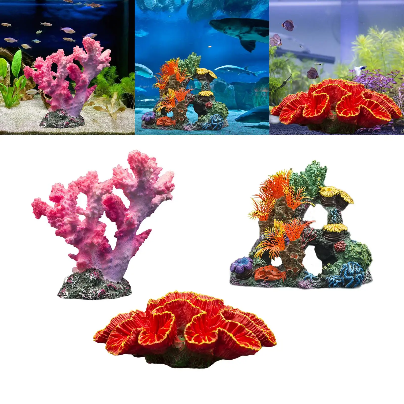 Artificial Coral Simulation Home Furnishings Plants Supplies Resin Aquarium Coral Decor Saltwater Fish Tank Landscaping