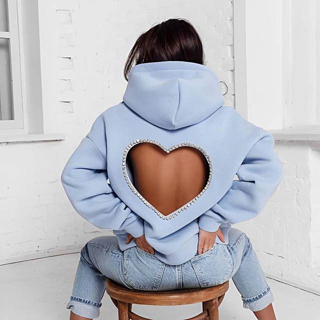 Rhinestone Heart Hoodie and Legging popular Set