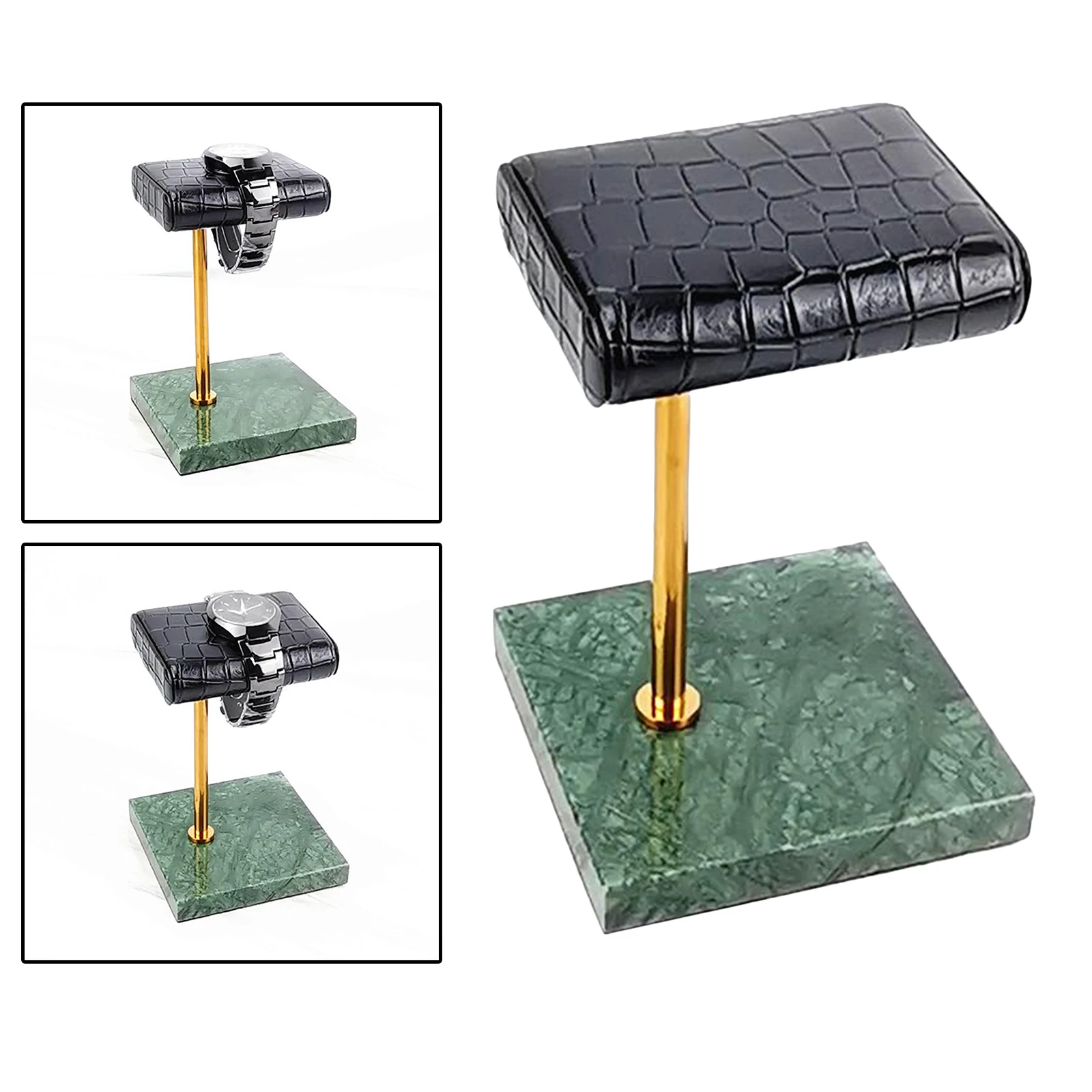 Luxury Marble & PU Leather Watch Stand Jewelry Display Holder Rack for Bracelets