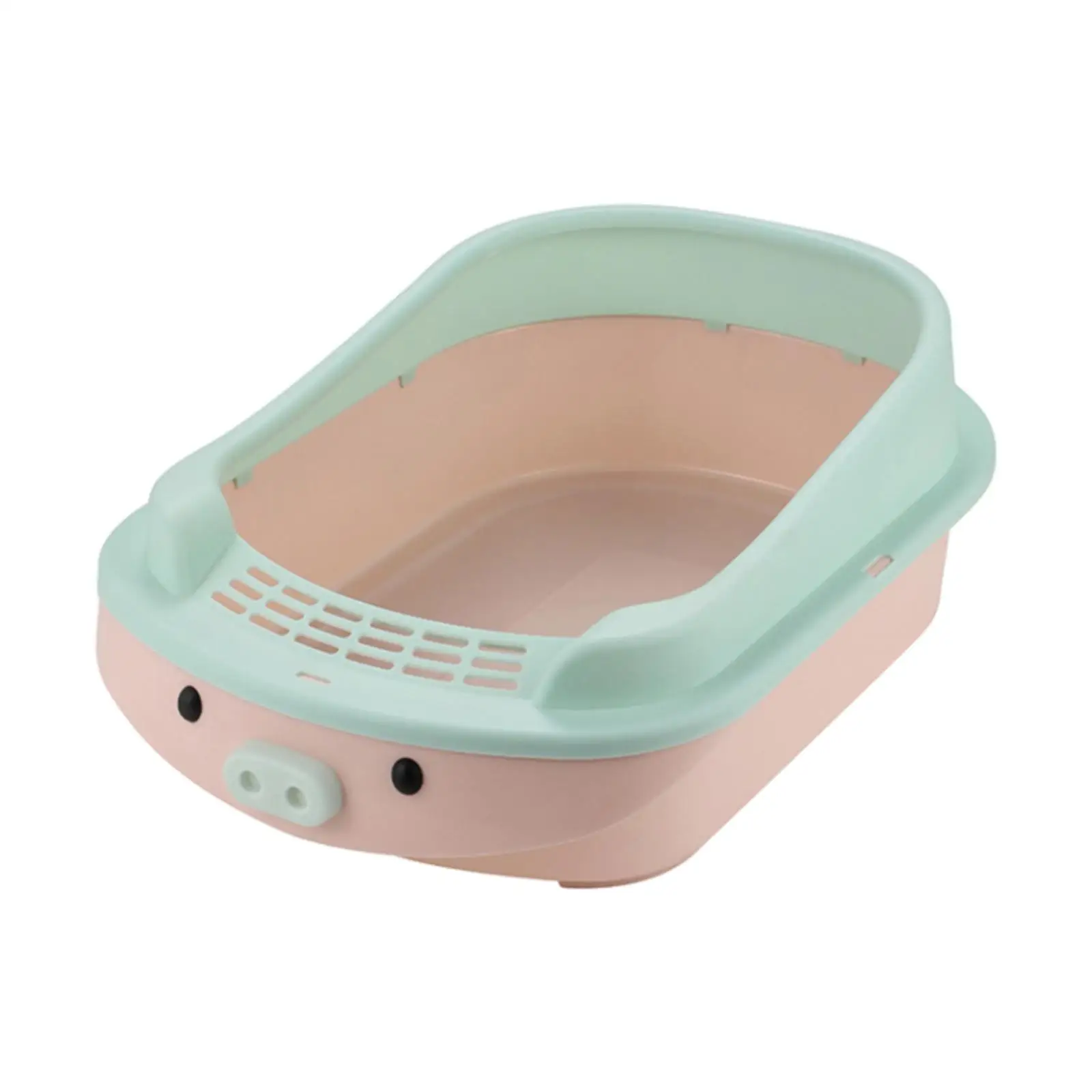 Cat Litter Box, Cats Litter Pan, Bedpan Splashproof Kitten Potty Toilet Cat Sand Box, Open Air High Sided Open Litter Box
