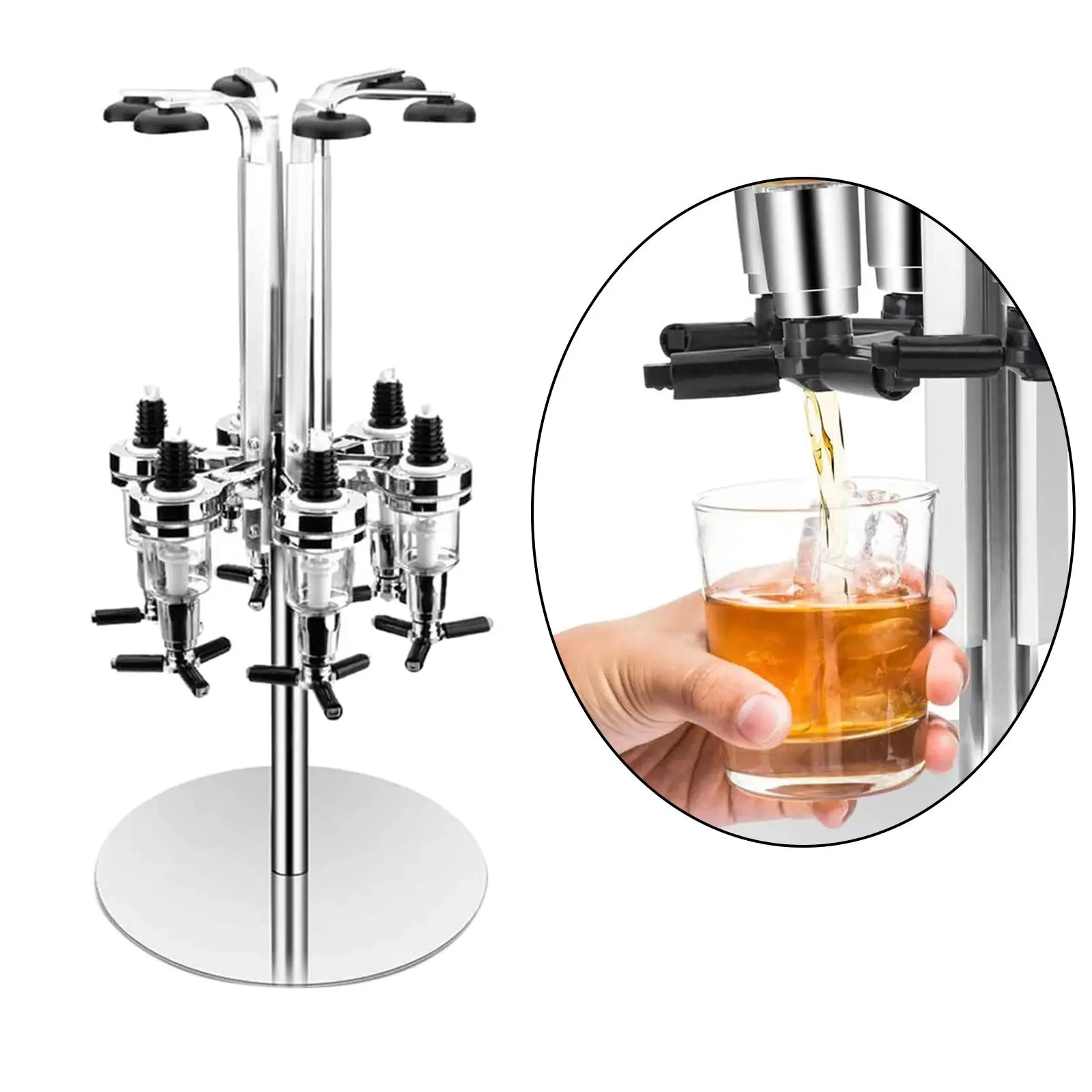 6 Bottle  Dispenser, Jet Drinks Dispenser Alcohol Beer  Dispenser for Beverage Bar Accessories