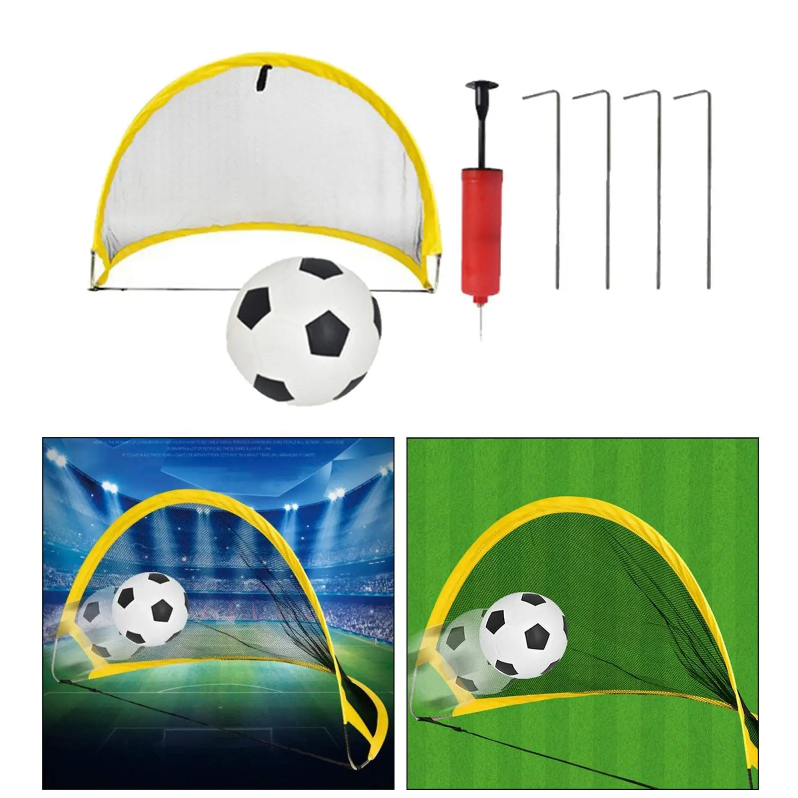 Soccer Goal-Up Inflatable Soccer Ball with Pump Portable Kids Soccer Training Nets