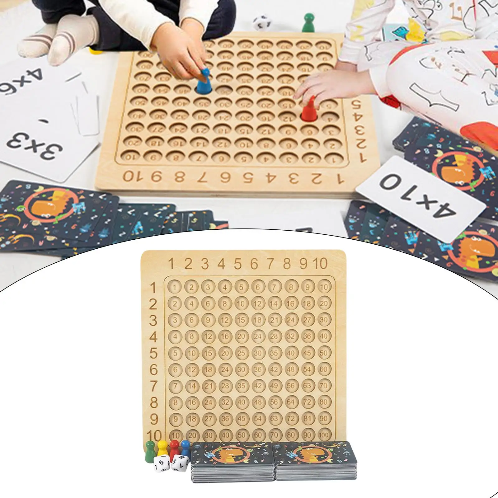 Math 9x9 Multiplication Table Learning Toys Board Gift Wooden Toys Counting Toy