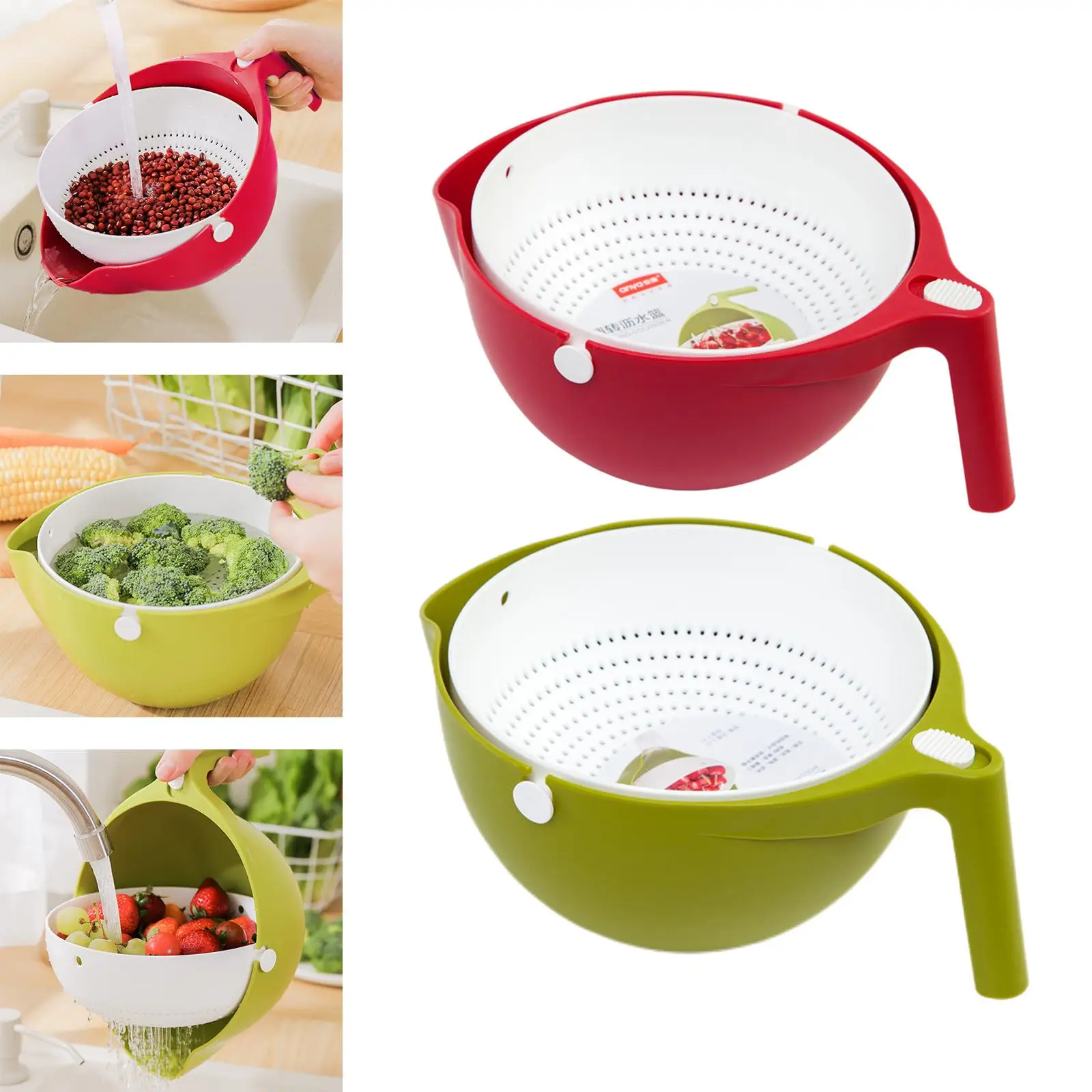 Drain Colander Vegetable Washing Basket Sifters for Fruits Meat Grapes