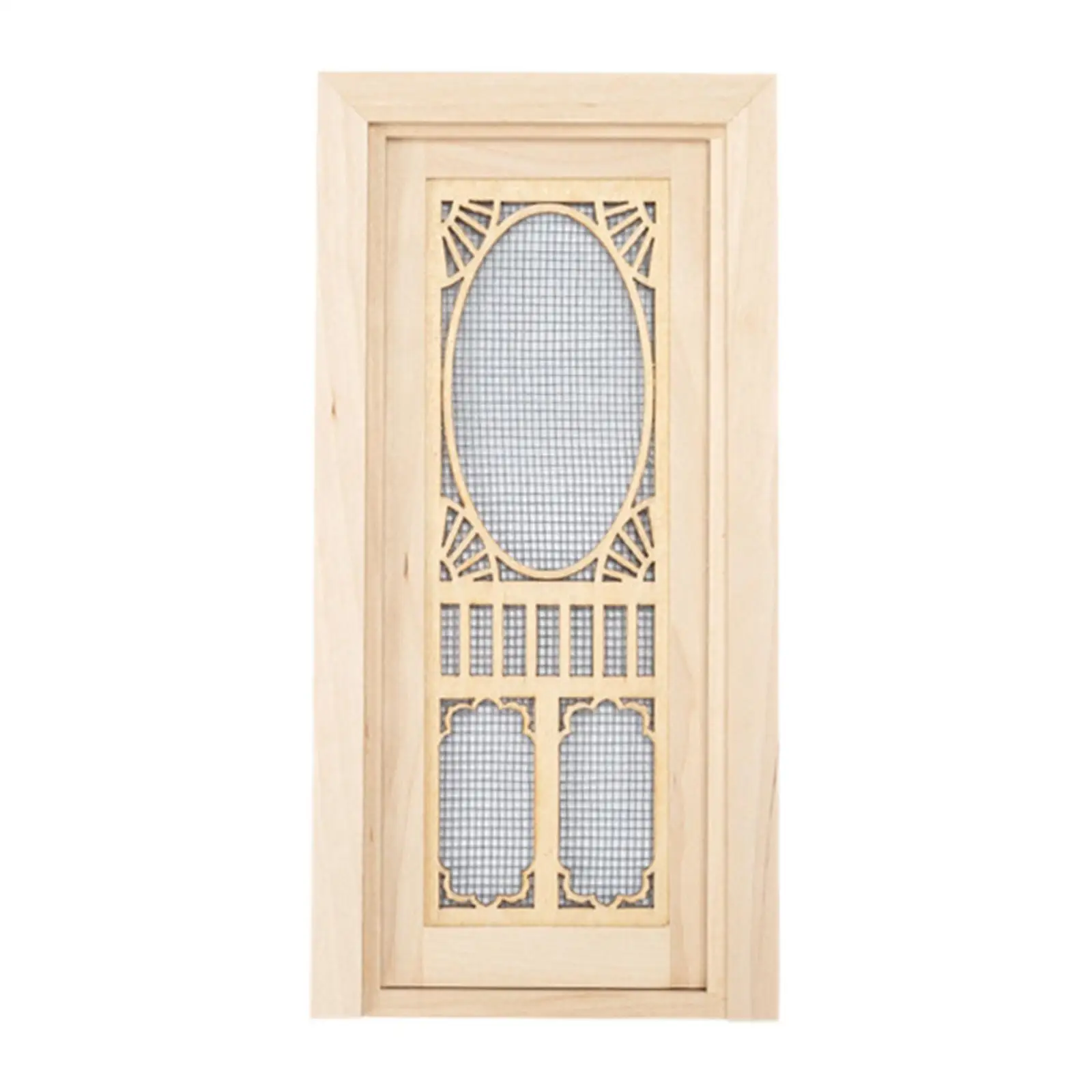 Miniature Dollhouse Miniature External Hollow Screen Door Dining Room Life Scene Furniture 1/12 Wooden Single Door Ornaments