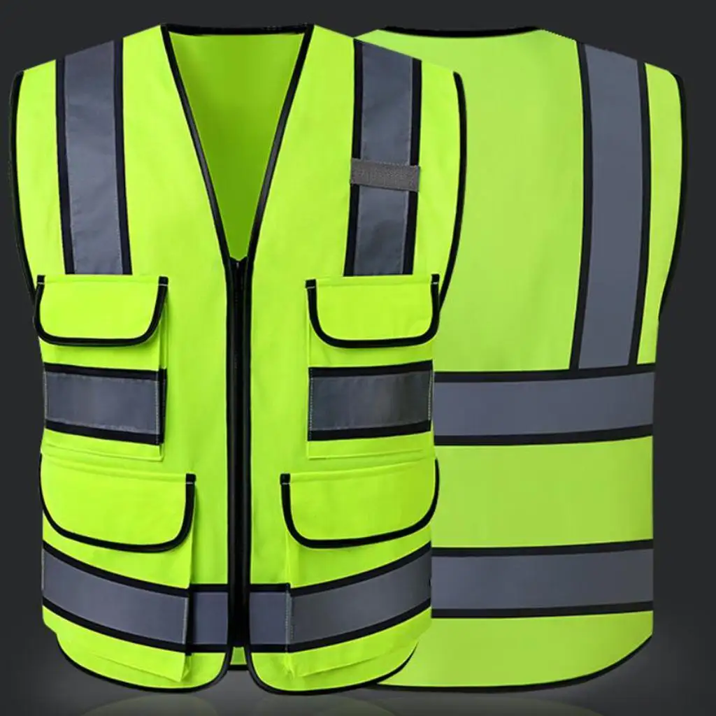 Reflective Vest Safety Sleeveless Waistcoat With Zipper