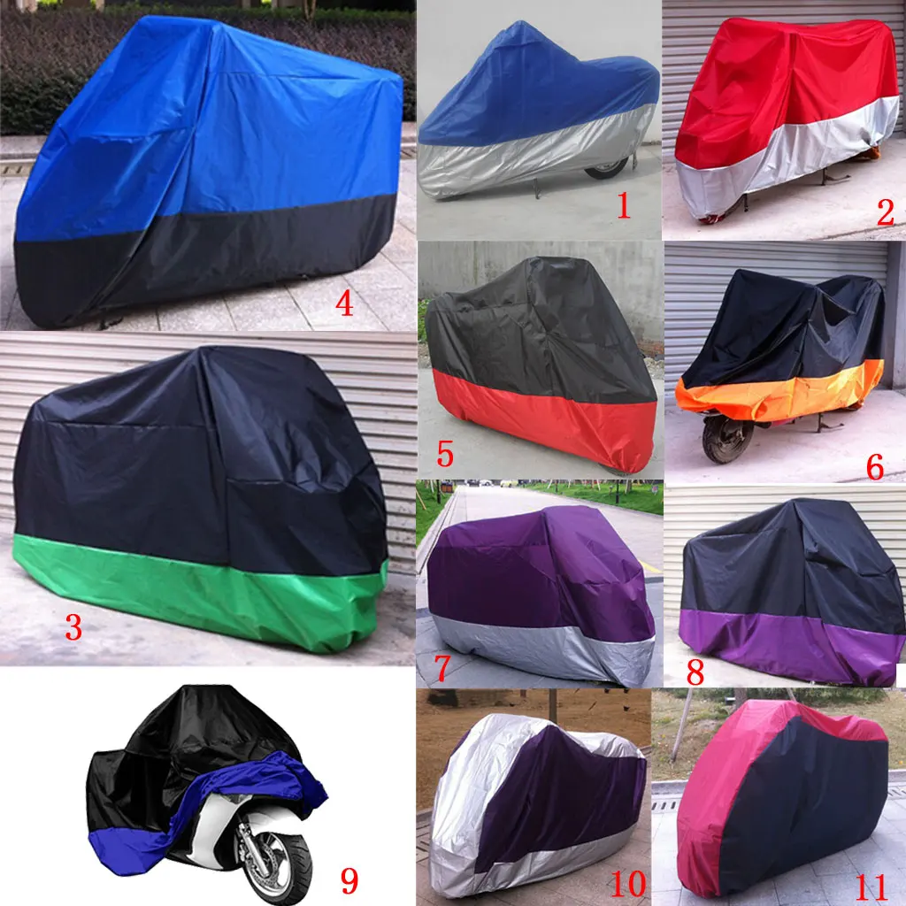 Motorcycle Cover Waterproof Outdoor Weather Protection Black XXL
