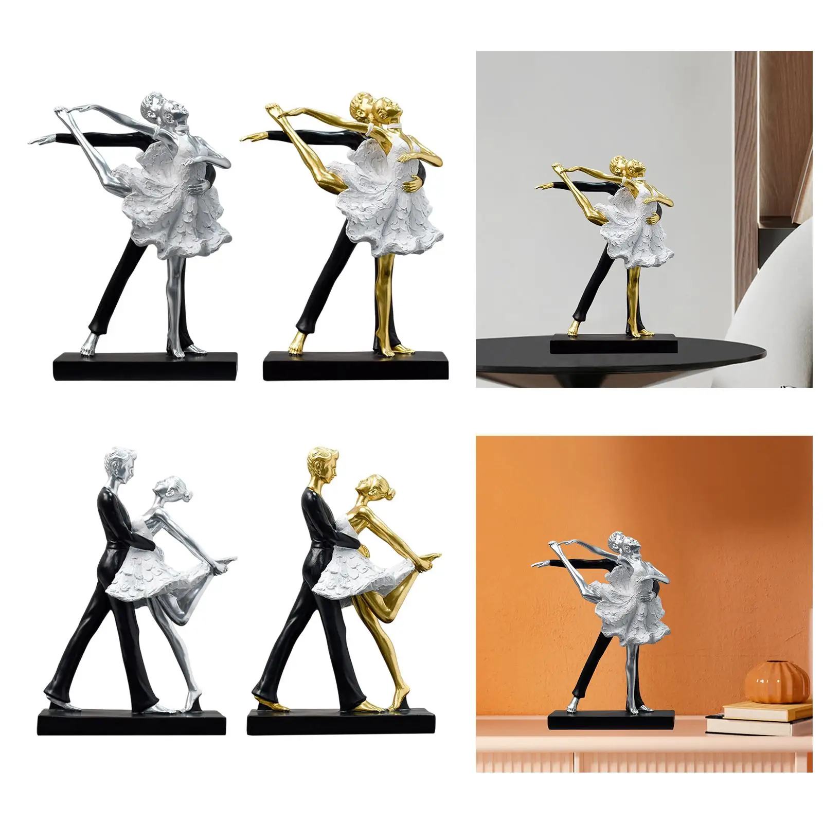 Couple Dancing Sculpture Ornament for Engagement Desktop Ballroom Dancers Ballet Lovers