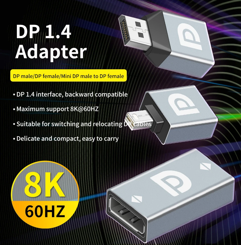 Title 1, 8K 4K Displayport To Mini Displayport Adapter M...